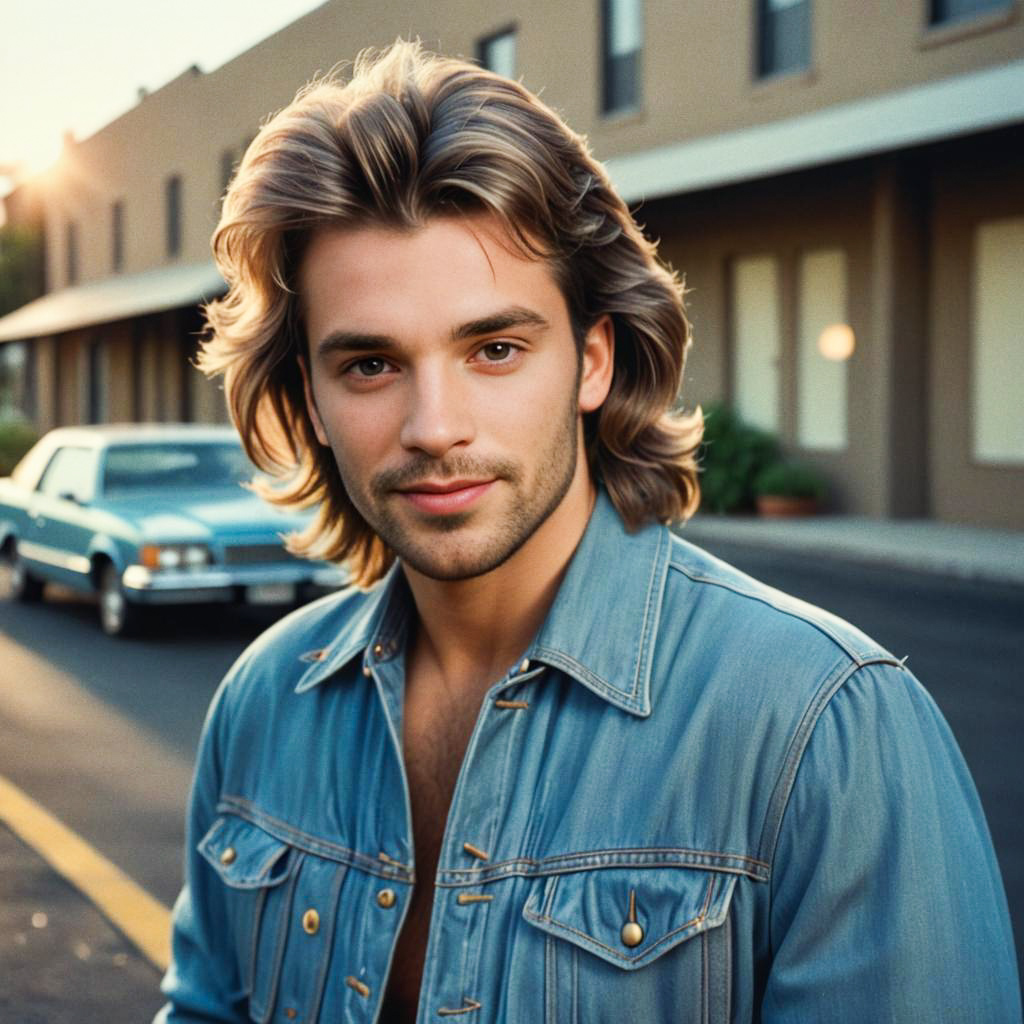 Stylish Young Man in Denim Jacket