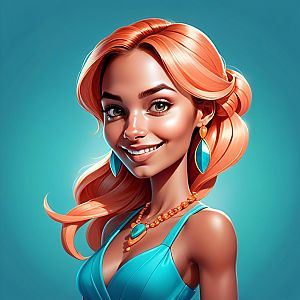 Vibrant Portrait of Young Woman with Orange Hair