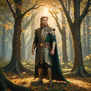 Medieval Man in Enchanted Forest