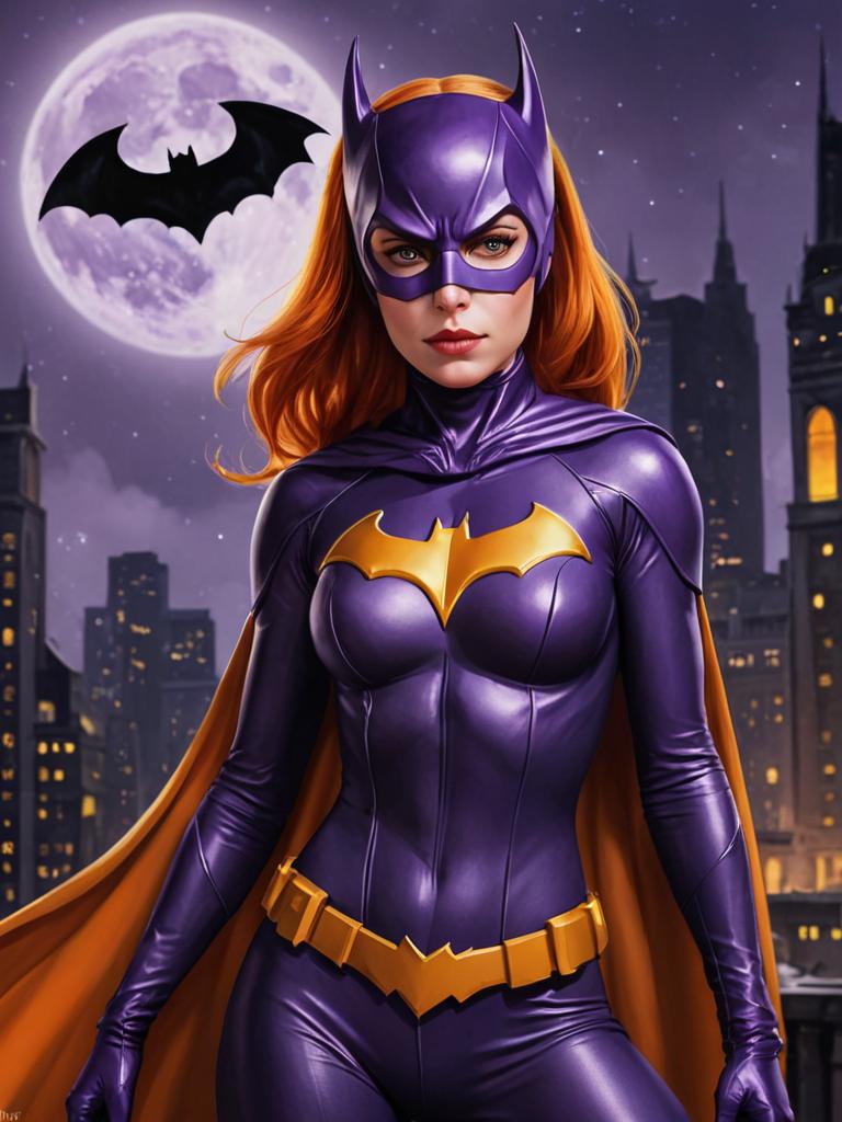 Artistic Batgirl in Gotham City