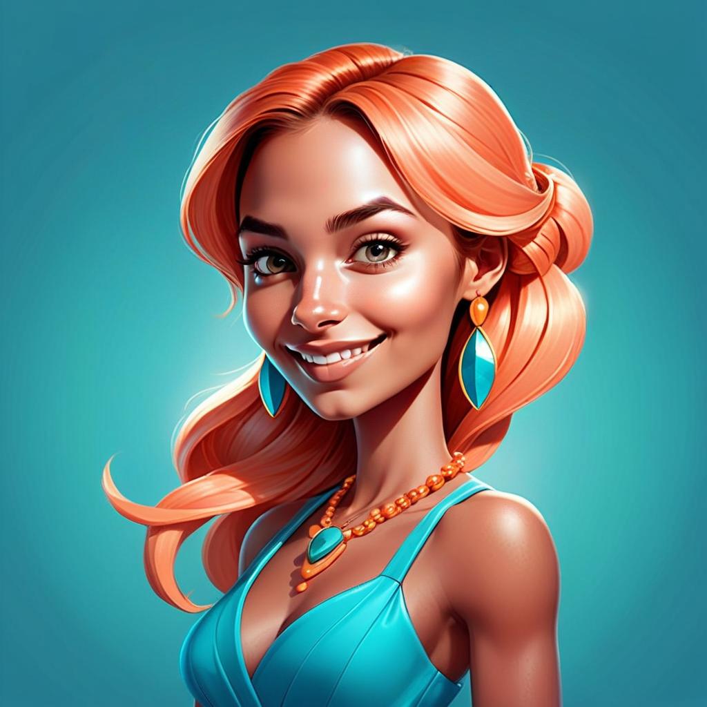 Vibrant Portrait of Young Woman with Orange Hair Vibrant Portrait of Young Woman with Orange Hair
