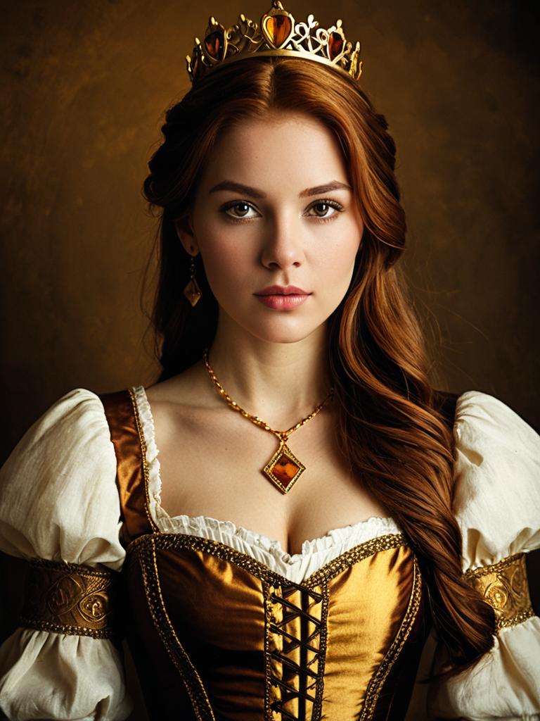 Sexy Princess Renner Cosplay Woman in Golden Costume