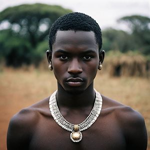 Kenyan Man in Traditional Beaded Jewelry