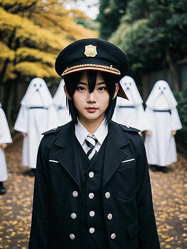 Hanako Jibaku Shounen Hanako-kun Realistic Cosplay Portrait in Black Uniform