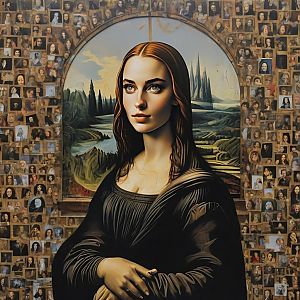 Modern Renaissance Portrait of a Woman with Flowing Hair