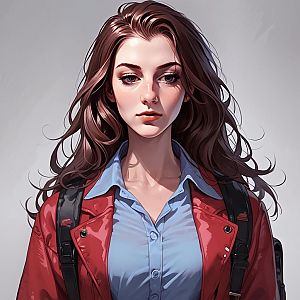 Young Woman in Red Jacket