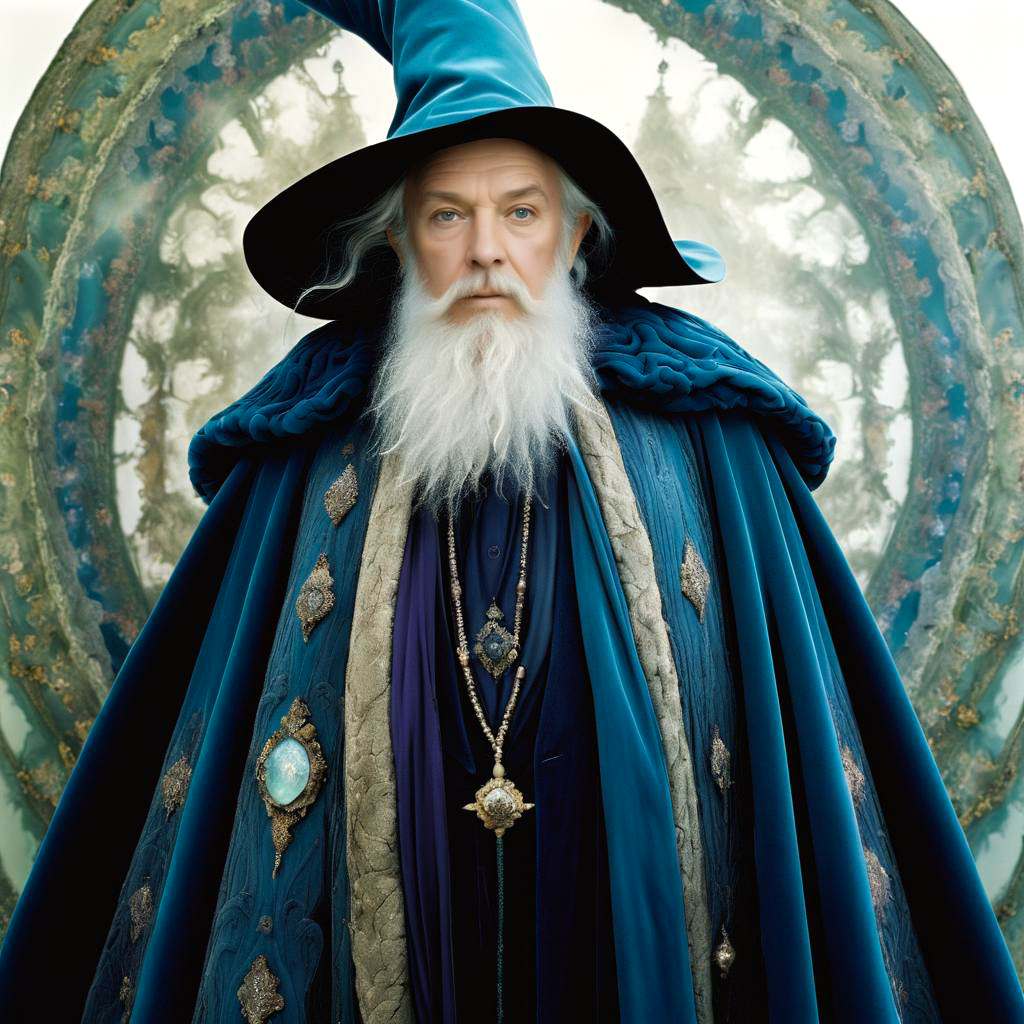 Majestic Wizard in Blue Robes