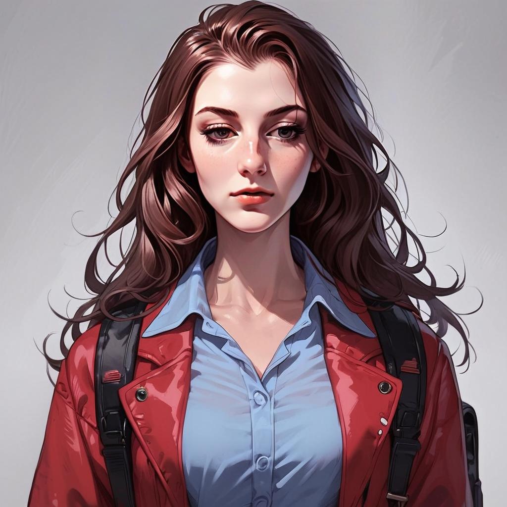 Young Woman in Red Jacket