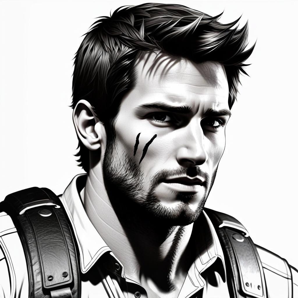 Rugged Man Portrait with Claw Marks