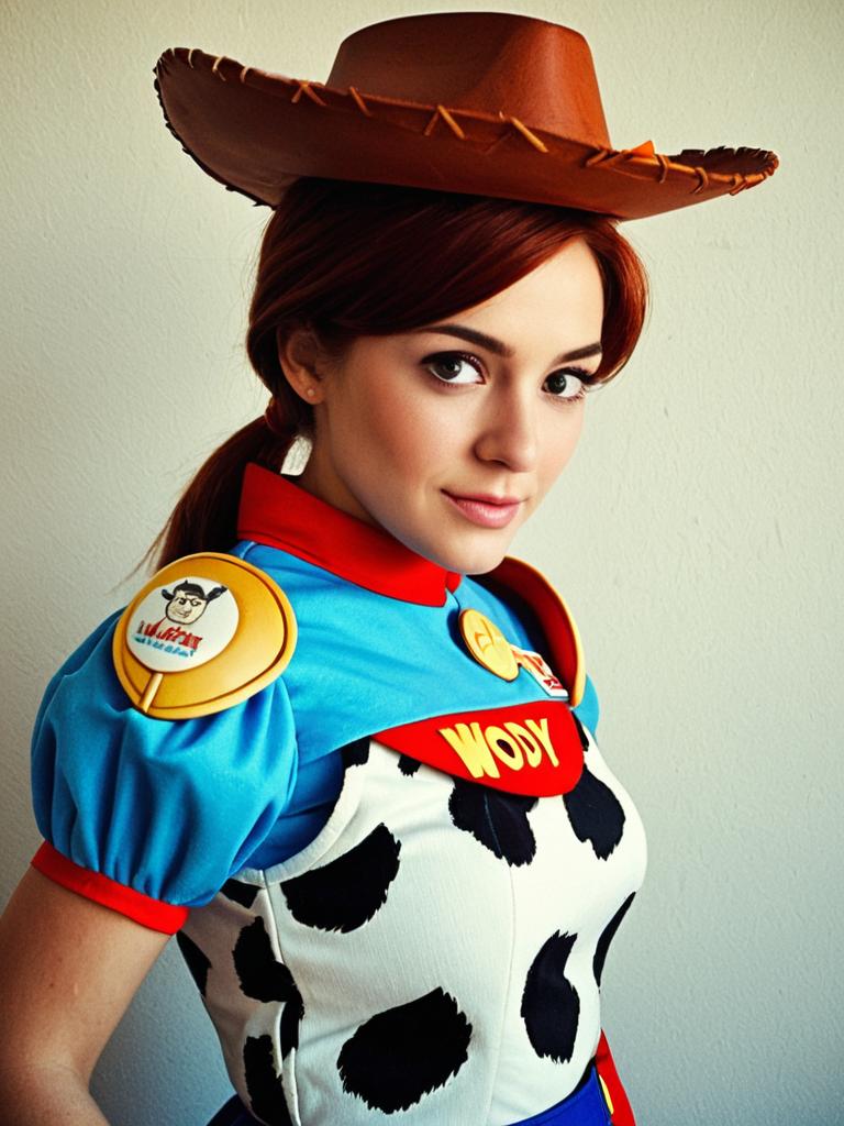 Woman in Woody Costume from Toy Story Cosplay