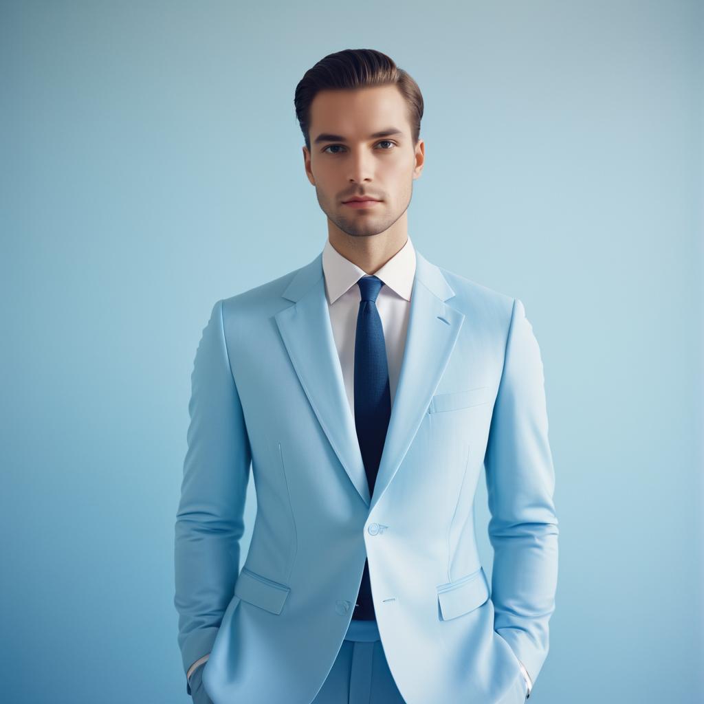 Man in Light Blue Suit