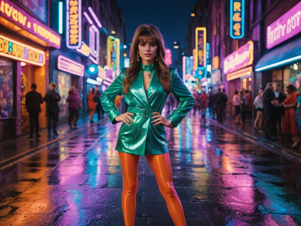 Vanessa Kensington Costume in Neon Urban Setting