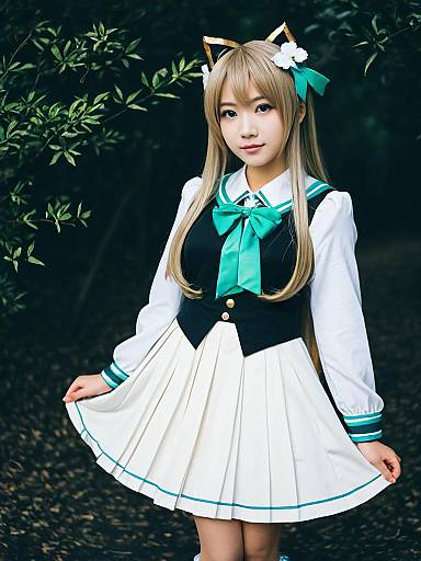 Realistic Kotori Minami Cosplay Woman in School Uniform