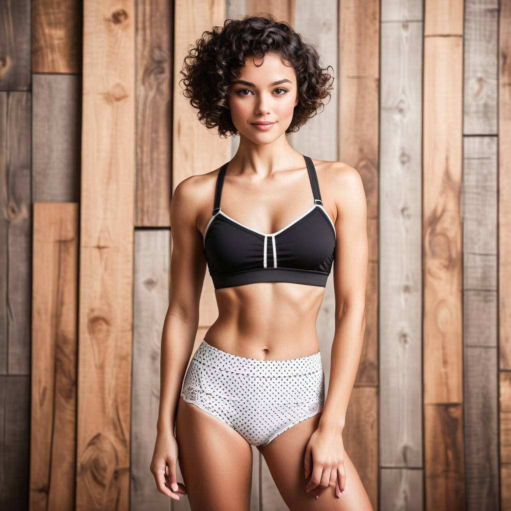 Confident Woman in Stylish Black and White Athletic Outfit