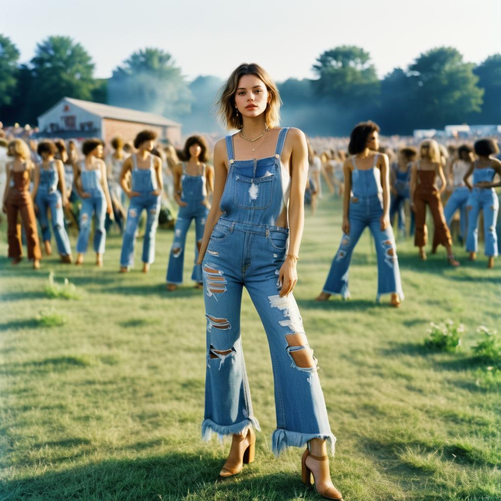 Confident Woman at Vibrant Outdoor Gathering