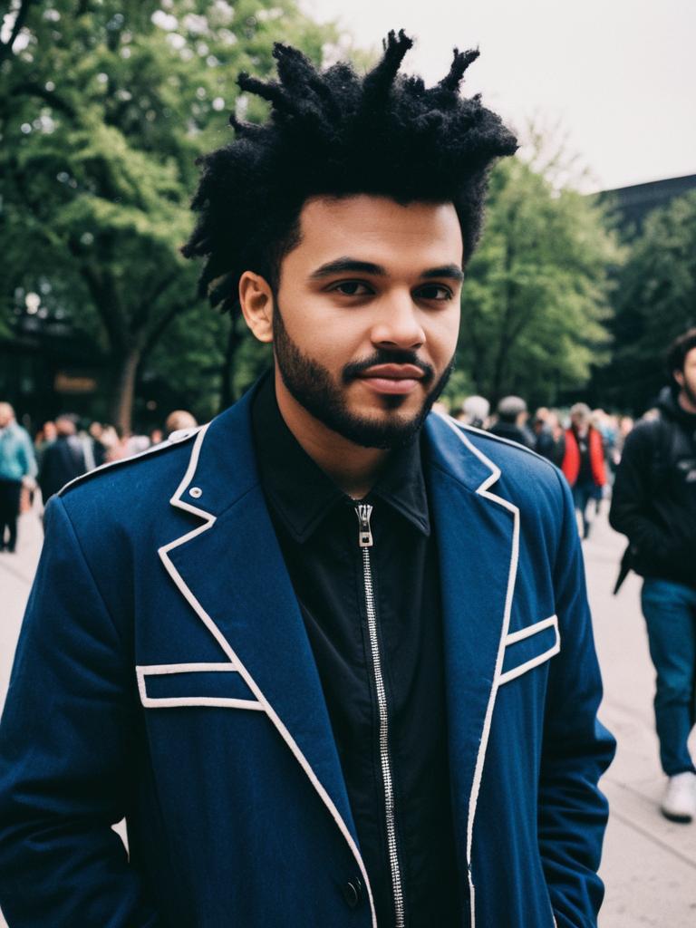 Man in Weeknd Costume Candid Cosplay Portrait Outdoors