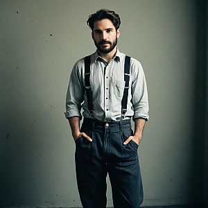 Confident Man in Vintage Outfit