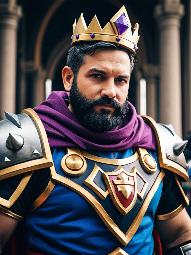 Cosplay Festival Portrait of Man in Clash Royale King Costume