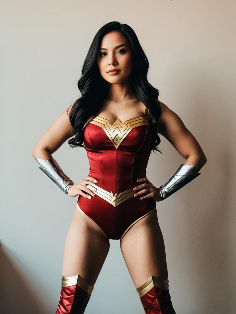 Woman Cosplaying Wonder Girl Cassandra Sandsmark Costume