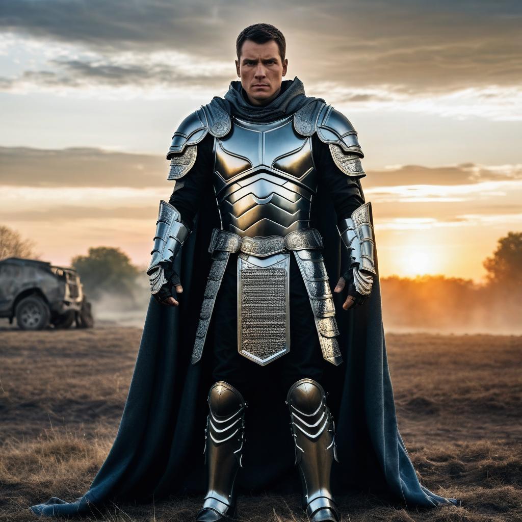 Medieval Knight in Armor at Sunset Medieval Knight in Armor at Sunset