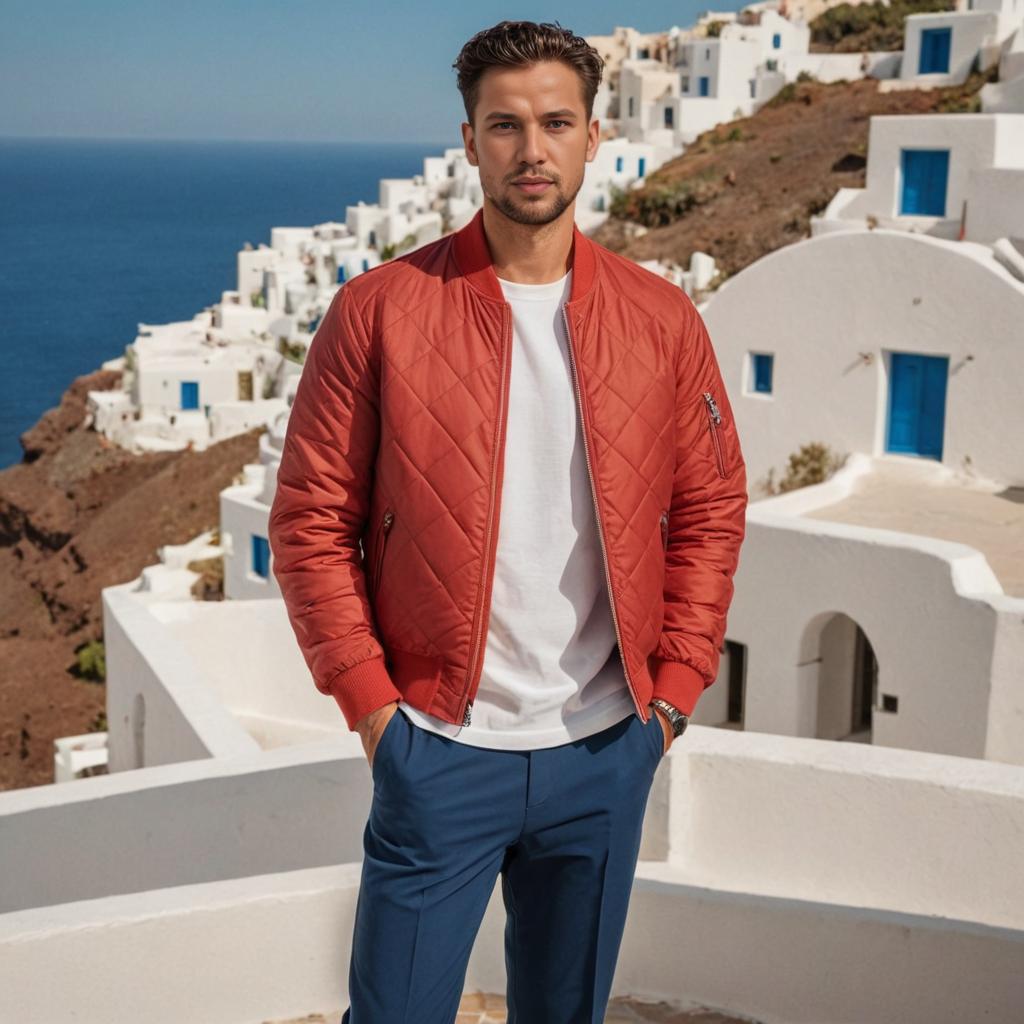 Stylish Man in Santorini, Greece