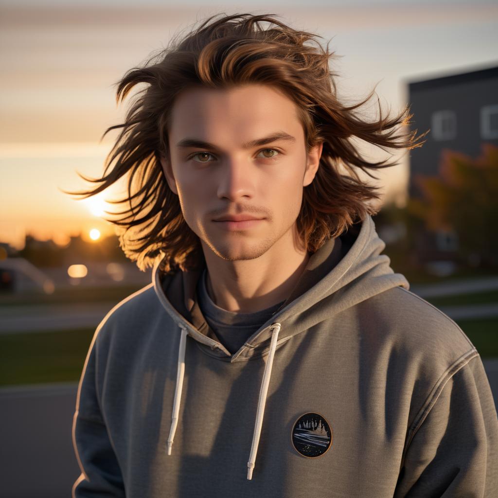 Young Man at Sunset