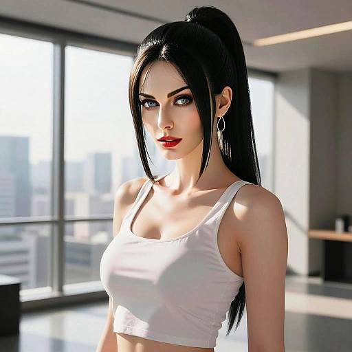 Portrait of Stylish Gen Z Woman in Modern Urban Apartment