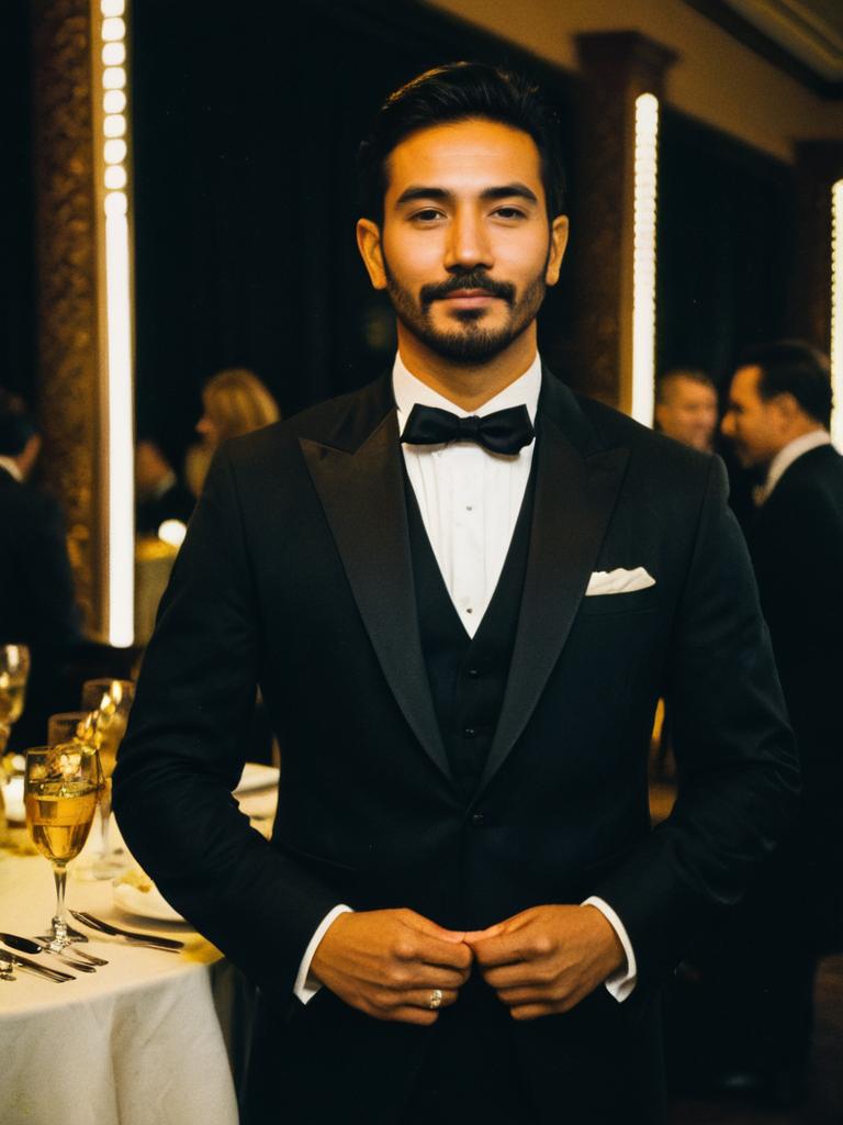 Man in Formal Attire Candid Lifestyle Portrait at Formal Event Man in Formal Attire Candid Lifestyle Portrait at Formal Event
