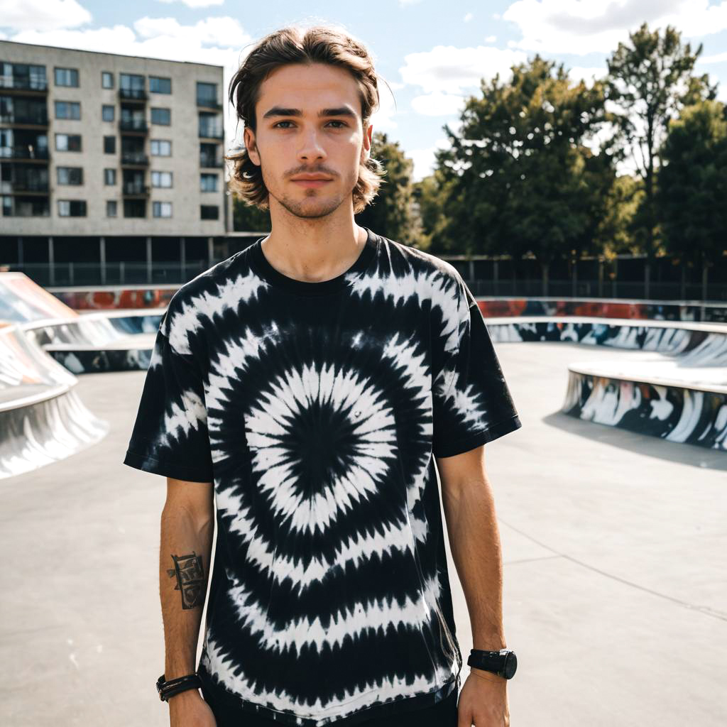 Stylish Young Man in Skate Park