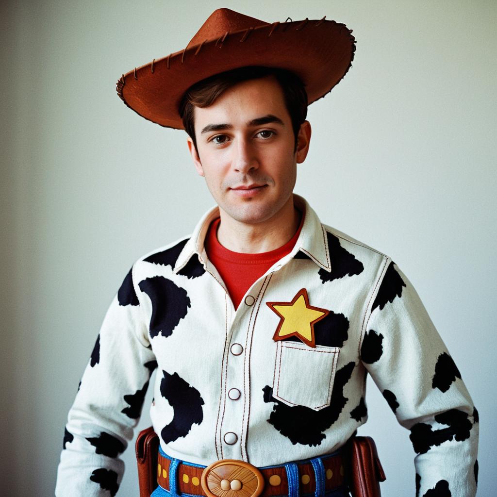 Man in Woody Toy Story Costume Cowboy Cosplay Outfit