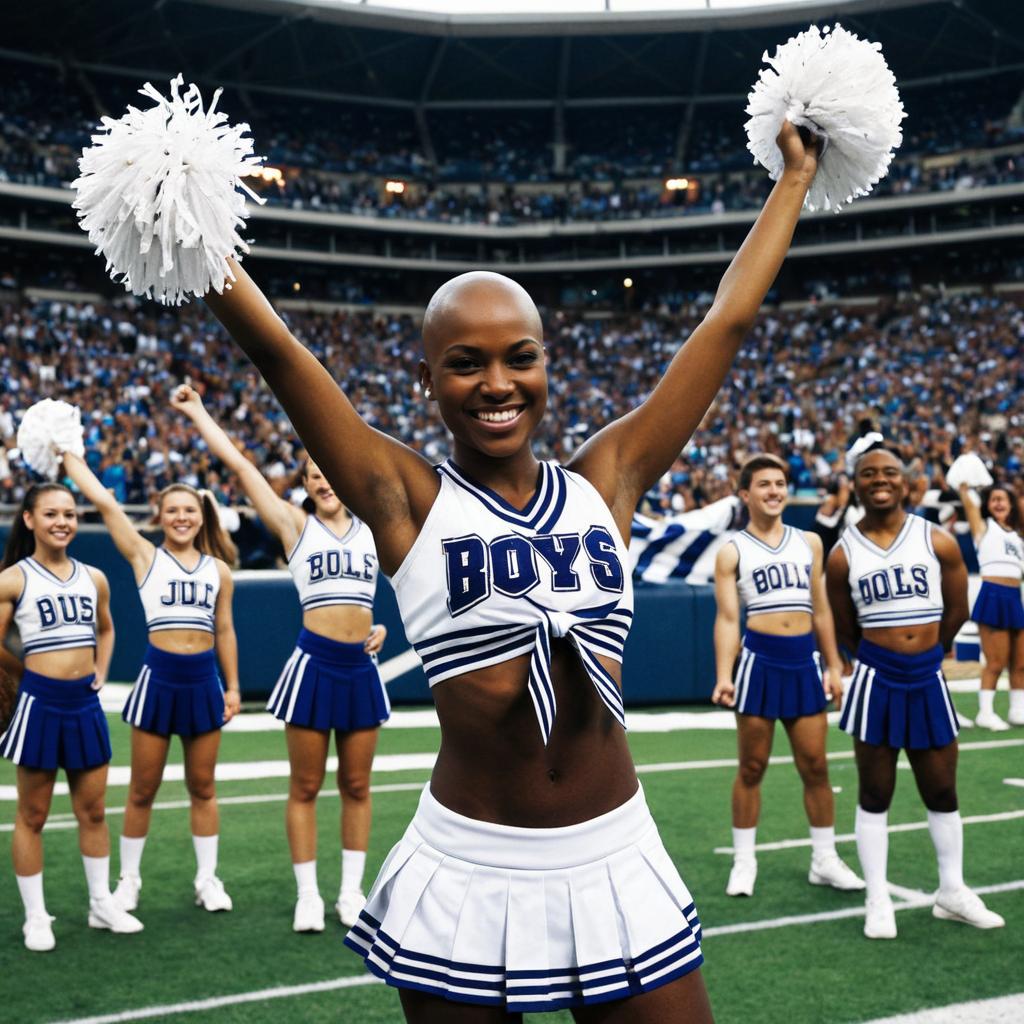 Diverse Cheerleaders Performing in Stadium Diverse Cheerleaders Performing in Stadium