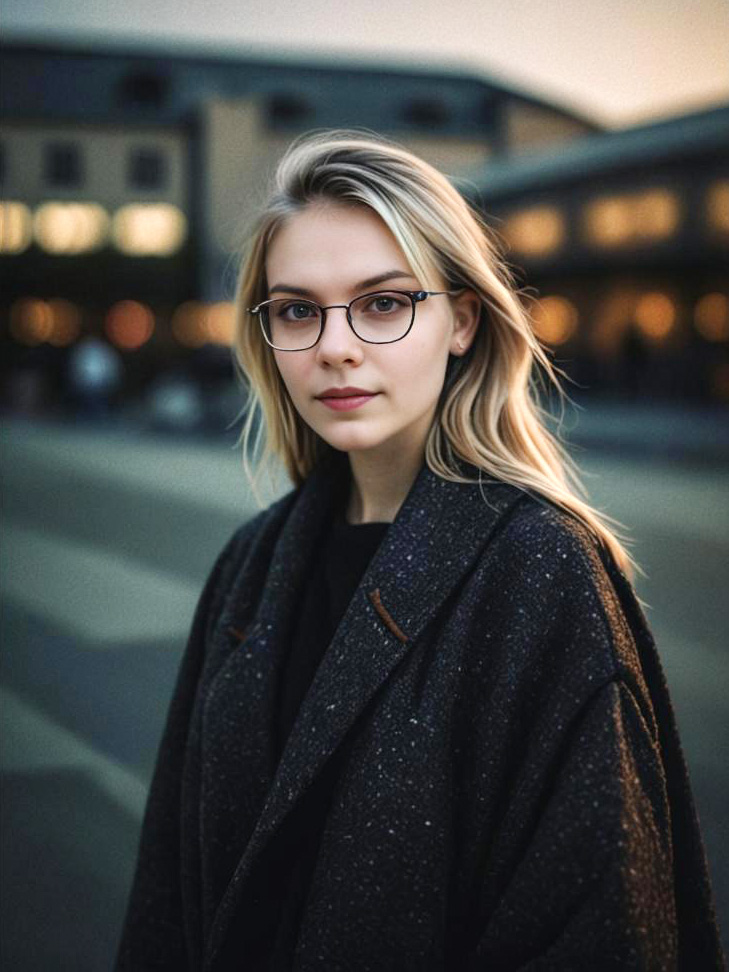 Confident Woman in Stylish Coat Outdoors