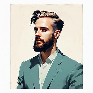 Stylized Portrait of Confident Man in Suit