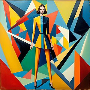 Stylish Woman Against Abstract Background