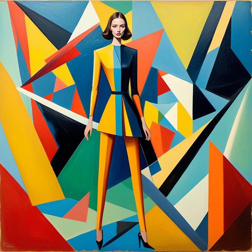 Stylish Woman Against Abstract Background Stylish Woman Against Abstract Background