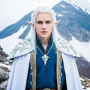Elf Man in Snowy Mountains