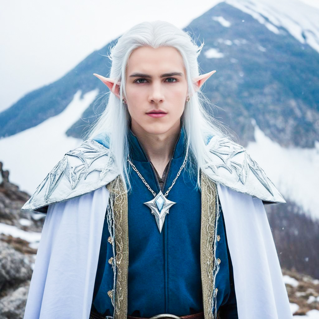 Elf Man in Snowy Mountains