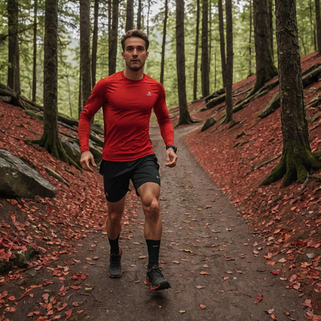 Man Jogging in Serene Forest