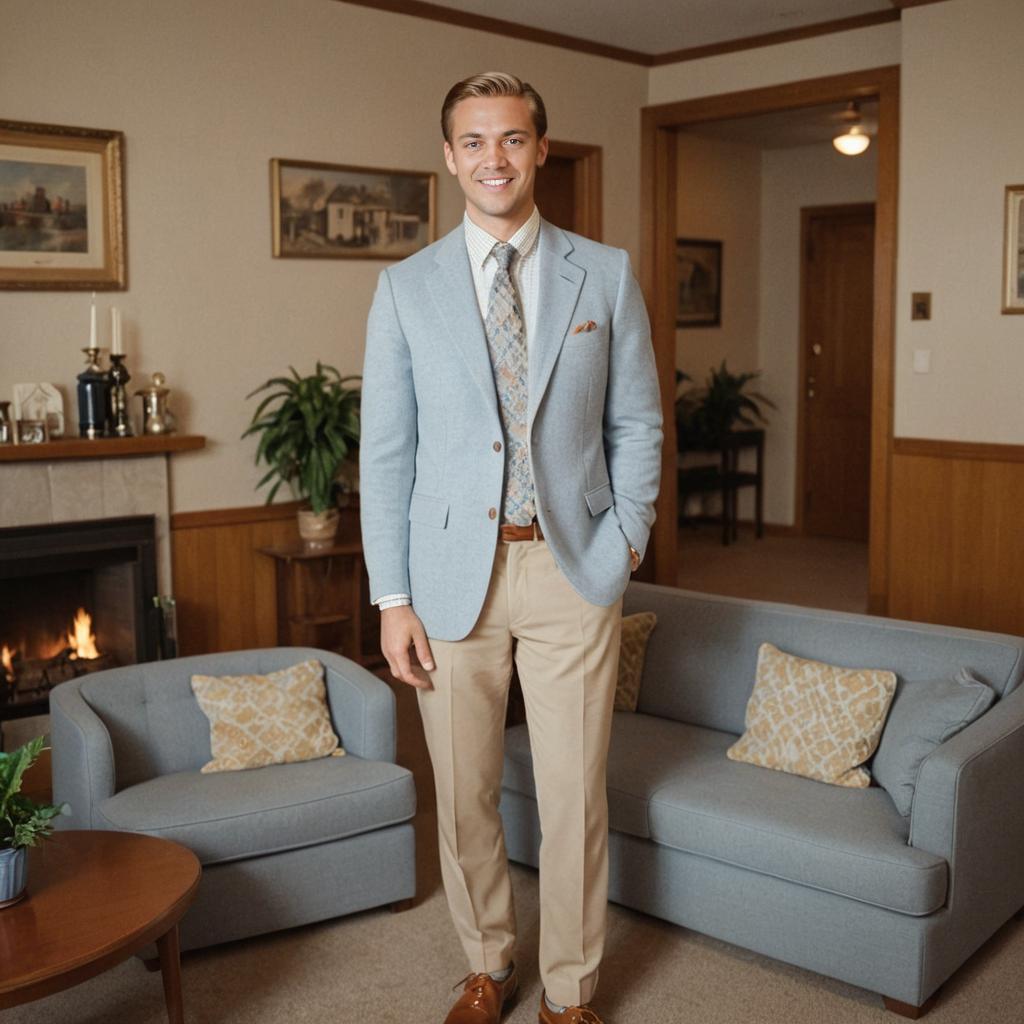 Stylish Man in Elegant Living Room