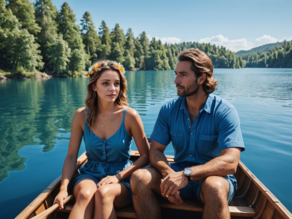 Serene Boat Ride on a Picturesque Lake