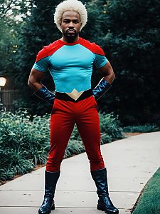Man in Realistic Aqualad Garth Cosplay Costume Outdoor Photo