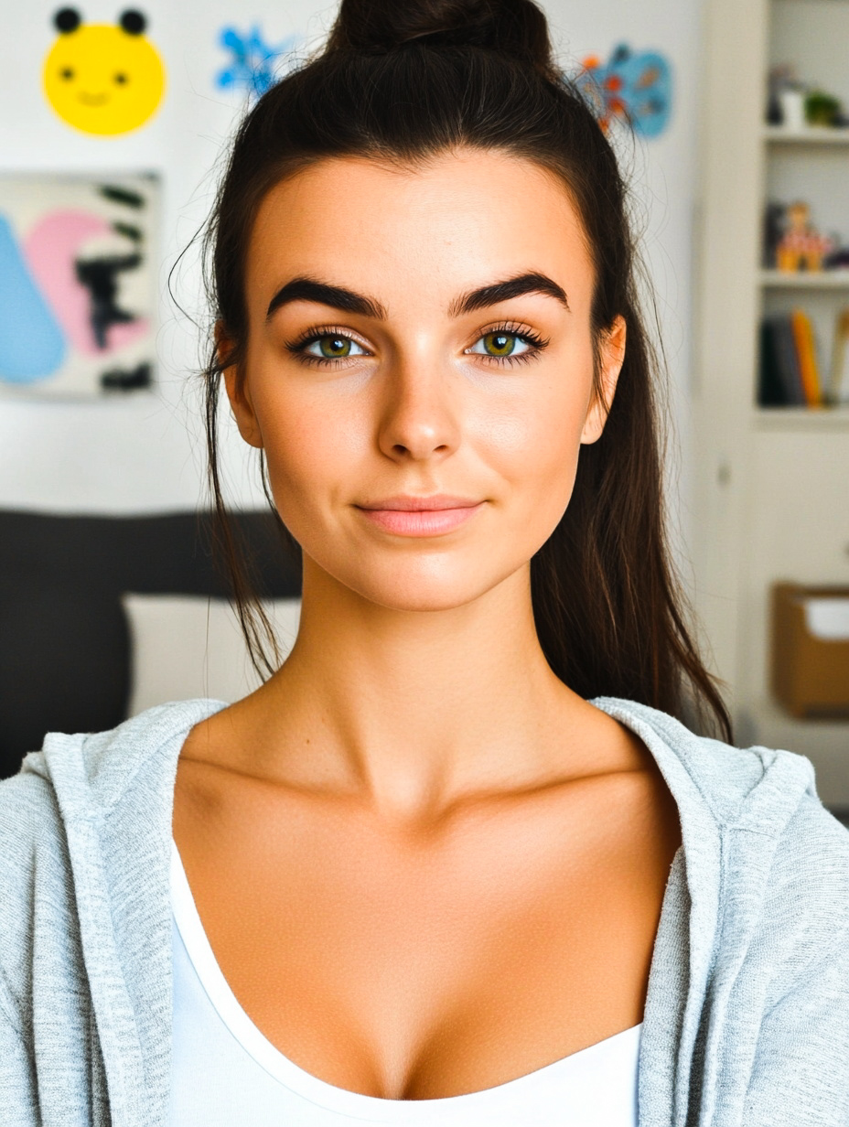 Confident Woman in Cozy Room