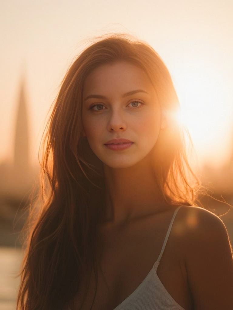 Woman in Warm Sunlight - Dreamy Portrait