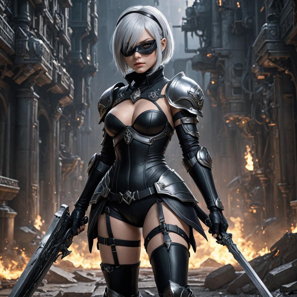 2B Cosplay in StarCraft 2 Commander Backdrop