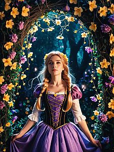 Fantasy Woman in Floral Archway
