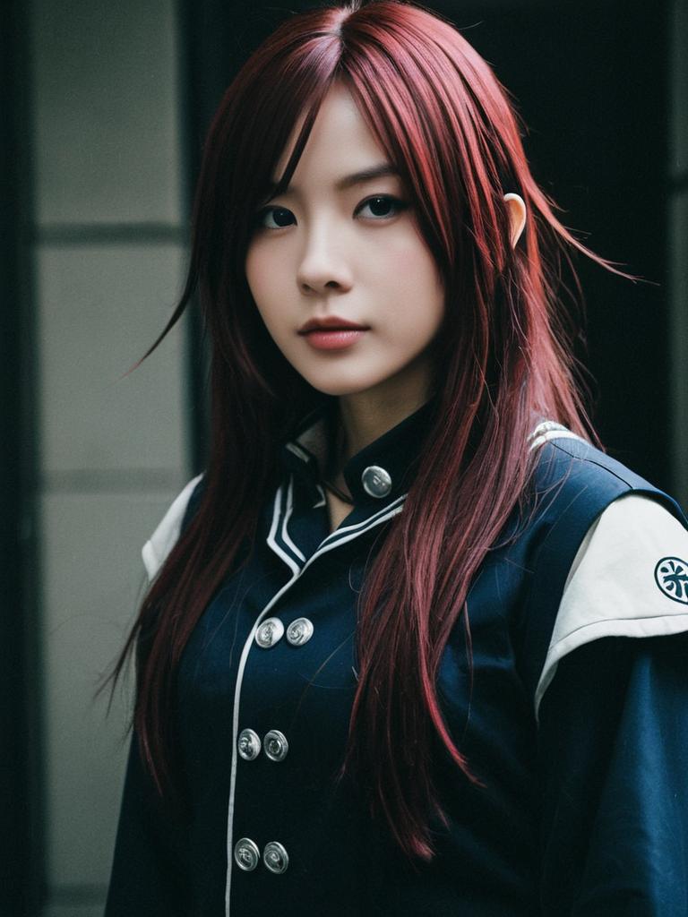 Photorealistic Woman in Anya Forger Cosplay from Anime Portrait