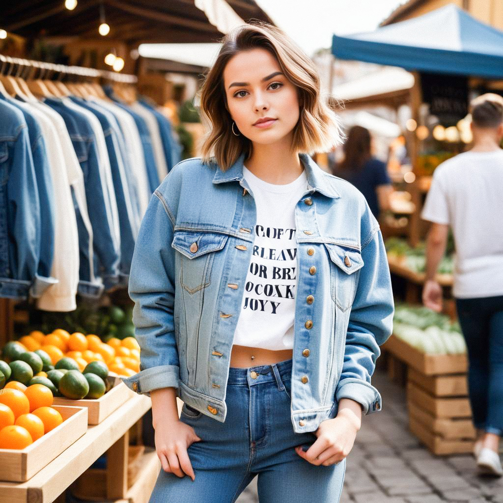 Stylish Young Woman at Vibrant Market