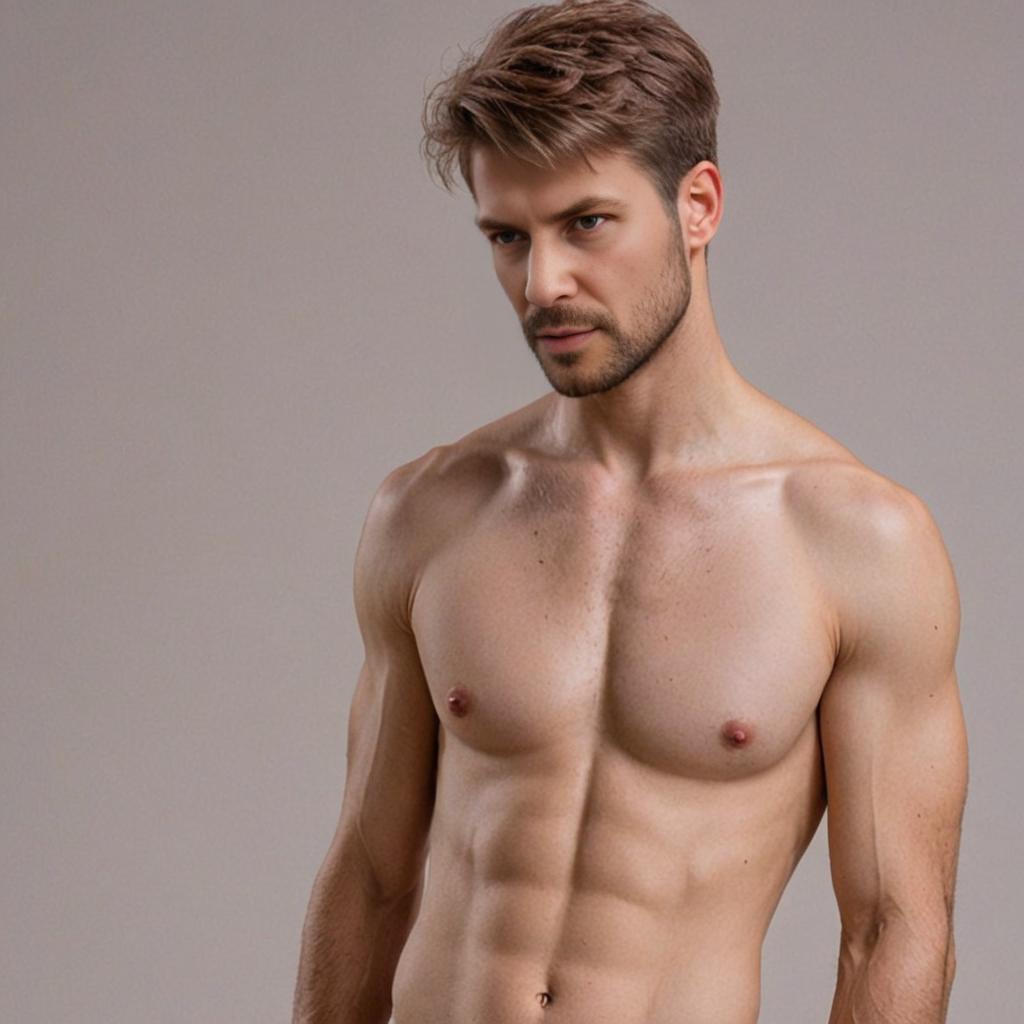 Confident man with chiseled physique