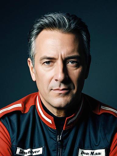 Professional Studio Headshot of Man in Driver Costume with Sharp Detail