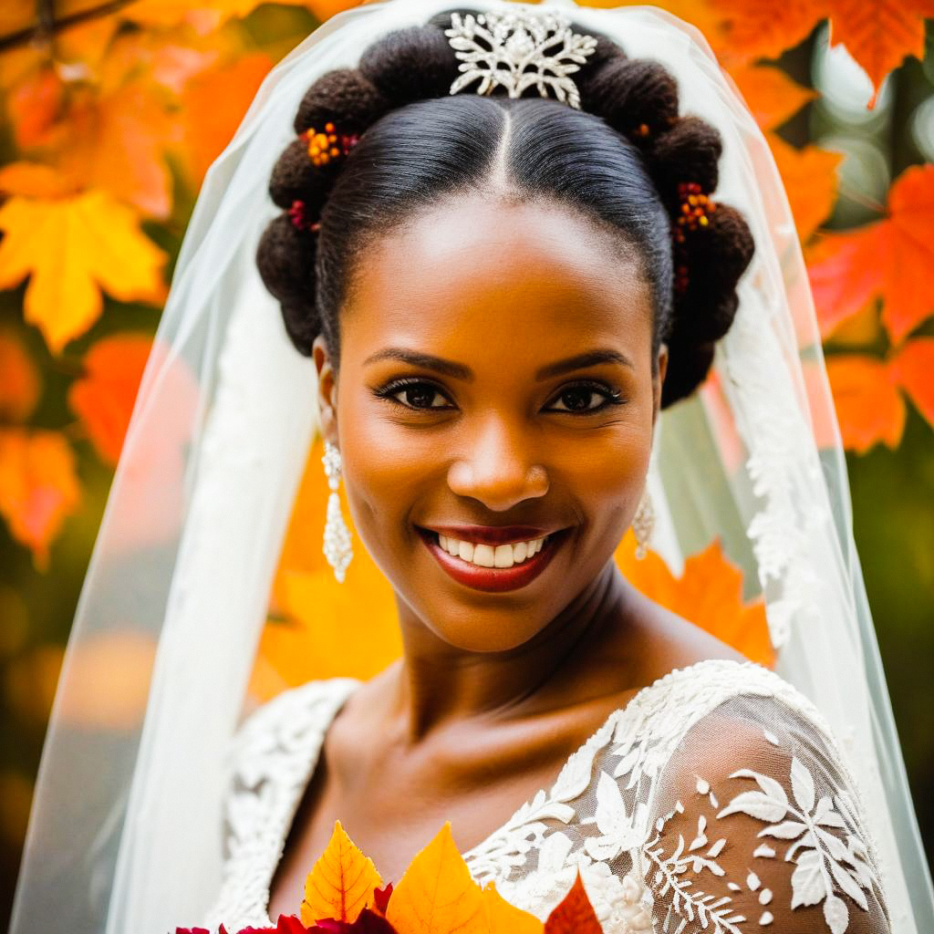 Radiant Bride in Autumn Leaves Radiant Bride in Autumn Leaves
